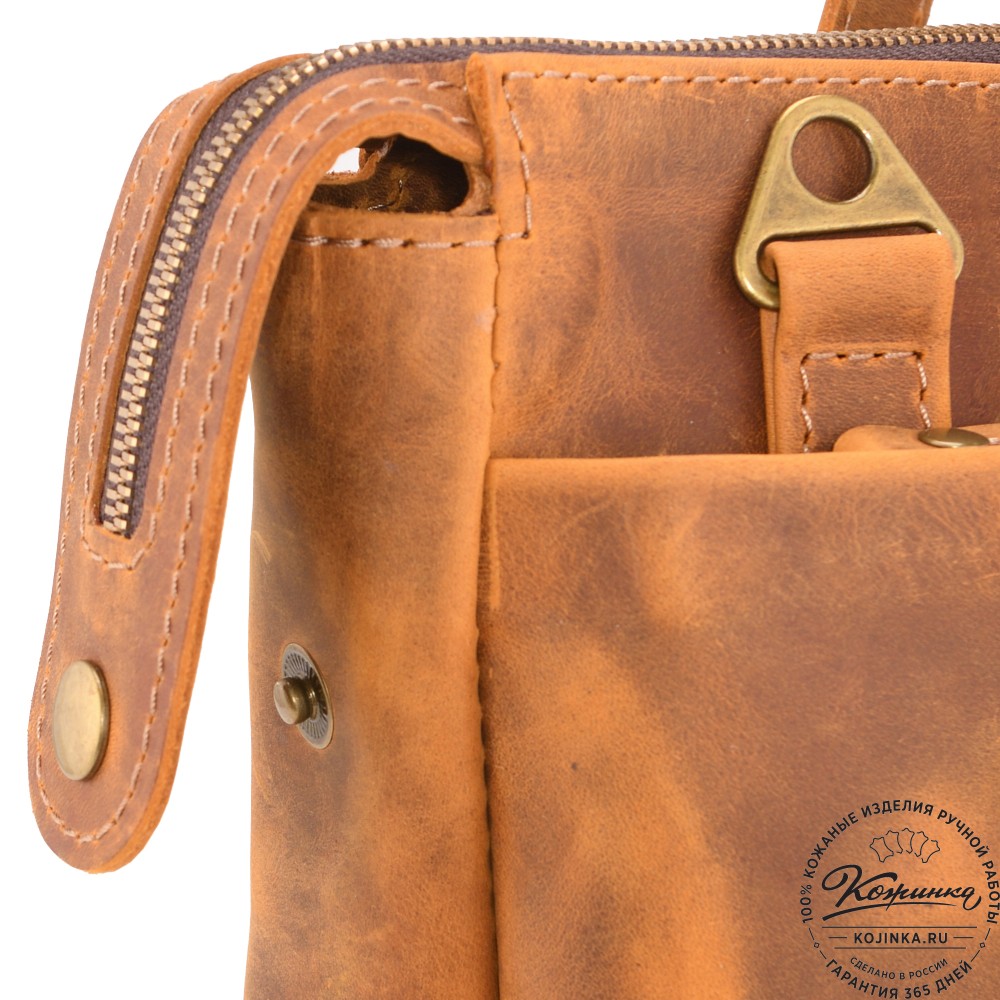  Кожаная деловая сумка "Франклин" (рыжий крейзи)